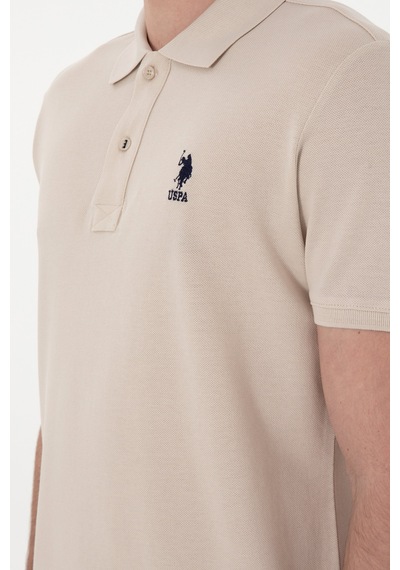 U.S. Polo Assn. Erkek Slim Fit Polo Yaka Taş Basic Tişört 50298041-VR049