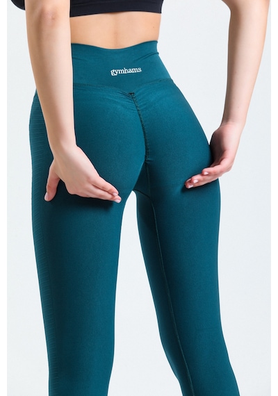 Gymhams Yeşil Kalçası Büzgülü Ve Ekstra Push Up Yüksek Bel Tayt Yeşil