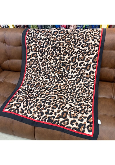 Miorel Scarfs Yeni Sezon Leopar Desen Vual İpek Şal Premium Fular Silk Scarfs Shawl Hijab Kırmızı
