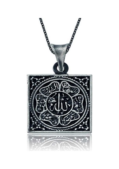 Gümüş Allah Yazılı Kadın Kolye (551161818)
