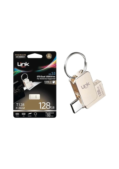 Linktech 128gb Usb Bellek - Linktech T128 Metal Otg Usb3.1 - 128 Gb Flash Bellek - Otg Usb Bellek