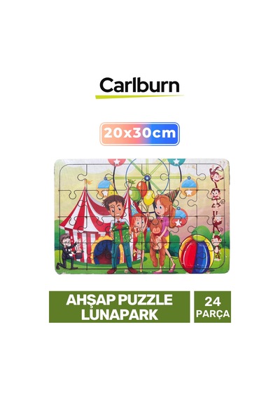 Özel Üretim Eğitici Zeka Geliştirici Öğretici El Göz Koordinasyonu Ahşap Puzzle Lunapark - 24 Parça