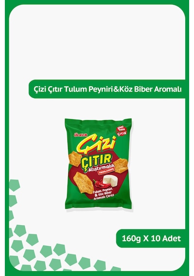 Çizi Çıtır - Tulum Peyniri&köz Biber Aromalı - Parti Boy - 160 Gram - 10 Adet