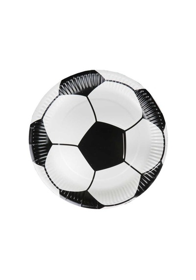 Siyah Beyaz Futbol Temalı Doğum Günü Parti Seti 8 Kişilik Karton Tabak Bardak Tüm Yaşlar