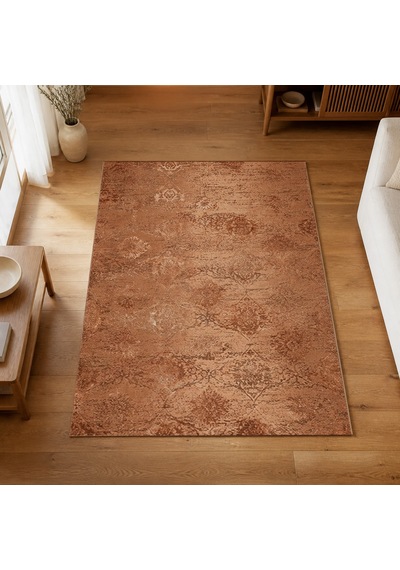 Kartela Halı Liva Halı Jüt Taban Dokuma Halı Bakır - 60 X 90 Cm