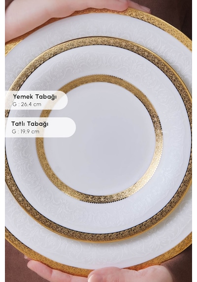Karaca  Royal Bone Charlotte 55 Parça 12 Kişilik Yemek Takımı Gold