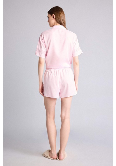 Defacto Regular Fıt Kısa Boy Dokuma Pijama Şort G4373ax26sppn648 Pembe-pn648