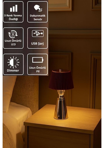 Eray Aydınlatma Tl283 Krom Dokunmatik Led Masa Lambası Krom