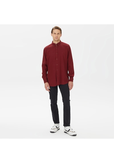 Nautica Nautıca Erkek Bordo Classıc Fıt Uzun Kollu Gömlek Düz W37232t Bordo
