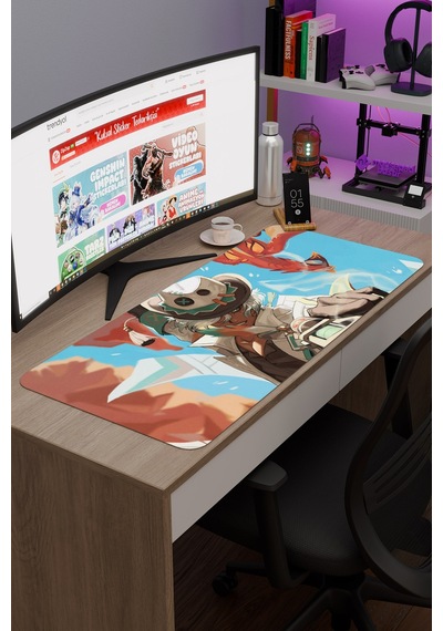Ifa Genshin Impact Anime Oyuncu V4 - 90x40 Xxl Gaming Mouse Pad Fare Altlığı