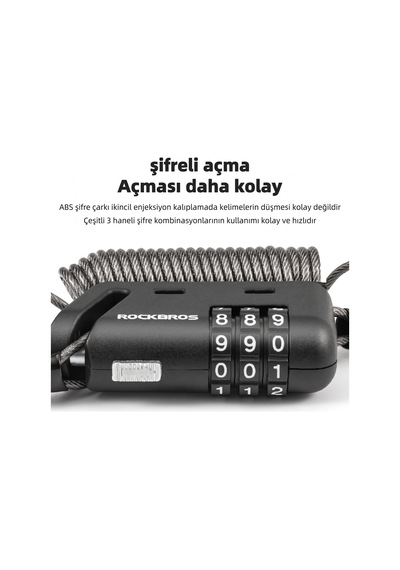 1.5m Taşınabilir Kombinasyonlu Kask Kilidi