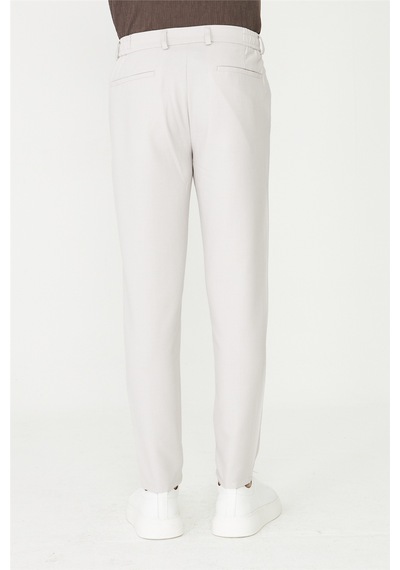Açık Gri Modern Kesim Bağcıklı Smart Casual Jogger Pantolon A.Gri