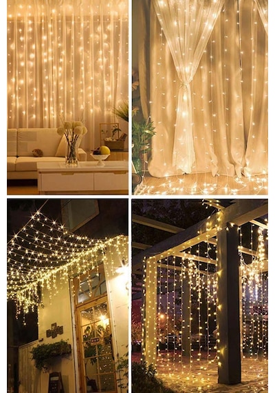 Technosmart 3x2 Metre Perde Led Animasyonlu 12 Saçaklı 240 Ledli