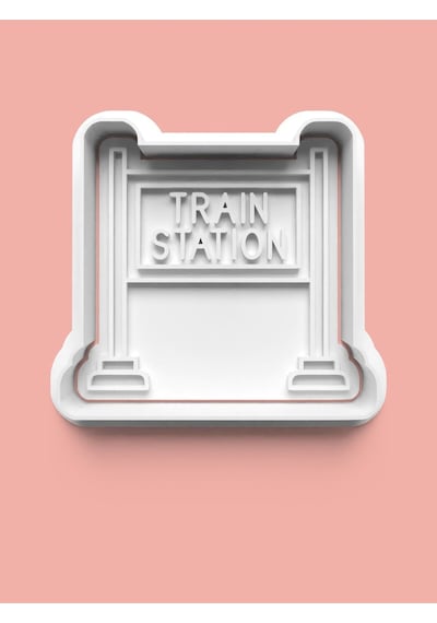 Tren İstasyonu Kurabiye Kalıbı Ve Şeker Hamuru Kalıbı 4'lü Set
