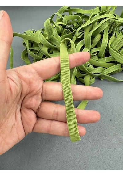Paşateks 1 Cm Silikonlu Askı Lastiği-5 Metre-fıstık Yeşil