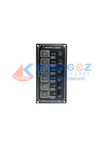 MOONLIGHT DİKEY 6'LI SWITCH PANEL SİGORTALI