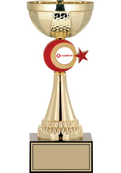 Odak Kupa - Small Kupalar - S-073 A - 26 Cm Altın - Beyaz