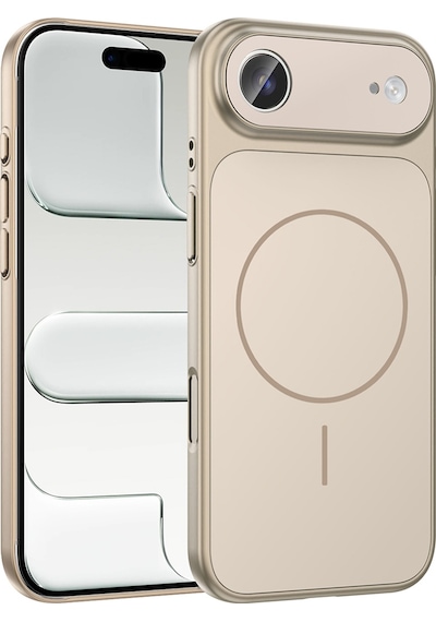Apple Uyumlu iPhone 17 Air Kılıf Zore M-safe Şarj Özellikli Kamera Korumalı Formen Kapak Gold