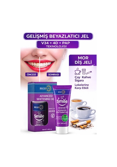 Begisun Leke Karşıtı Diş Beyazlatıcı Mor Jel 50 ML