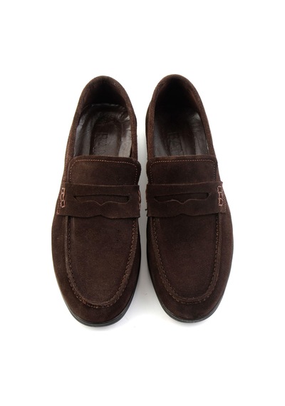 Kahve Hakiki Deri Erkek Loafer Ayakkabı E01054408202 Kahve