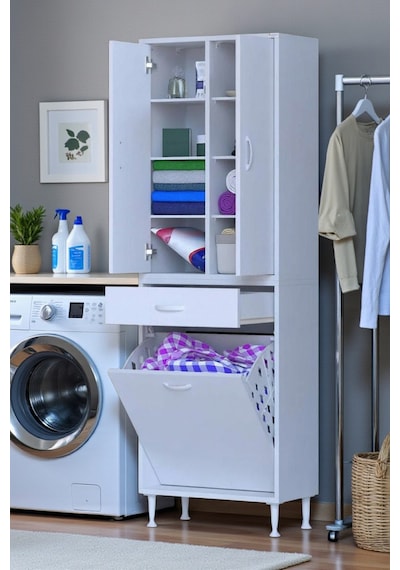 Eliusta Reli Dolap Beyaz Çok Kullanımlı 60 Cm Eninde Banyo Dolabı 60x171x32,5 Cm 2 Kapak 6 Raf Dolap Beyaz Eliusta Reli Dolap Beyaz Çok Kullanımlı 60 Cm Eninde Banyo Dolabı 60x171x32,5 Cm 2 Kapak 6 Raf Dolap Beyaz