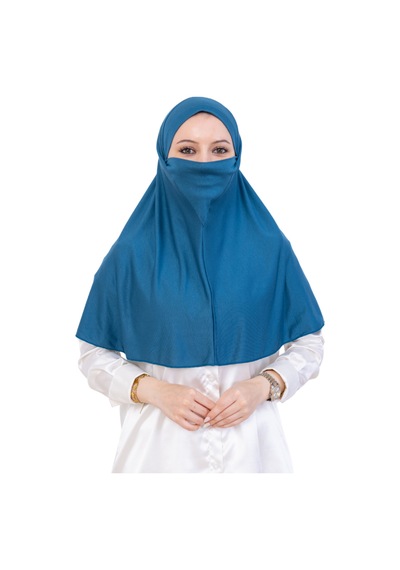 Modish Group Hazır Başörtüsü Pratik İslami Giyim Penye Peçeli Türban Namaz İçin Yumuşak Eşarp Turkuaz