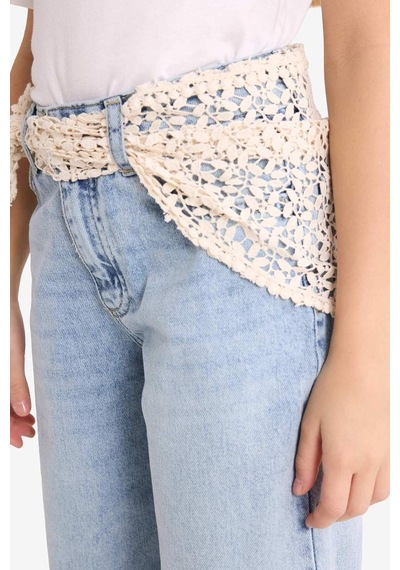 Defacto Kız Çocuk Straight Fit Geniş Paça Jean Pantolon G3634a825aunm28 Mavi-nm28