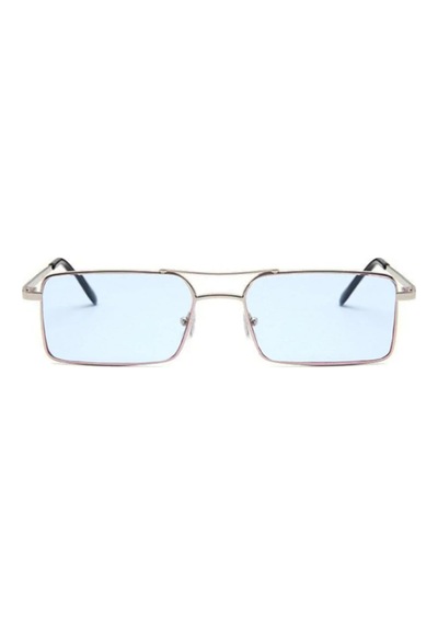 Drizmo Dörtgen Unisex Retro Güneş Gözlüğü Mavi