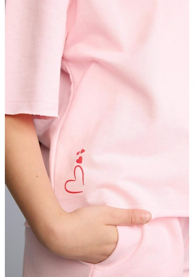 Defacto Sweatshirt Kumaşı 2li Takım Kız Çocuk H5745a826smpn186 Pembe-pn186