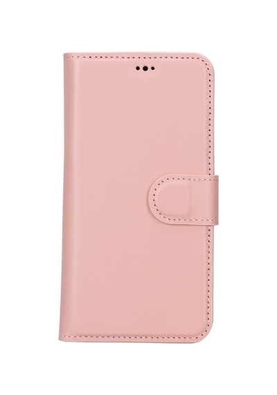 Apple Uyumlu   iPhone 15 Deri Cüzdanlı Kılıf   Mwwn Nu2 Pembe