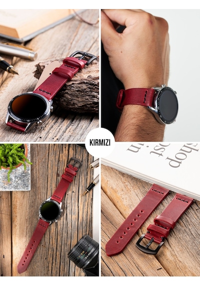 Huawei Watch Gt2 E Pro Gt3 Pro Gt4 Gt5 Gt6 Pro 46mm Ultimate 2 Uyumlu Deri Saat Kordonu 22mm