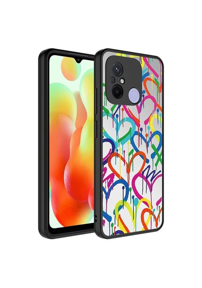 Xiaomi Redmi 12c Kılıf Aynalı Desenli Kamera Korumalı Parlak Zore Mirror Kapak-35967