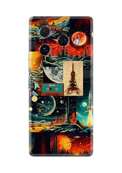 Tecno 30 Pro 5g Kılıf Hayat Serisi Desenli Retro Patchwork-product Code 2003