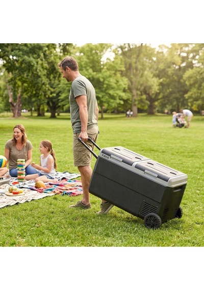 Iceco Mcd75d 12/24volt 75 Litre Kompresörlü Çift Bölmeli Tekerlekli Outdoor Oto Buzdolabı/dondurucu