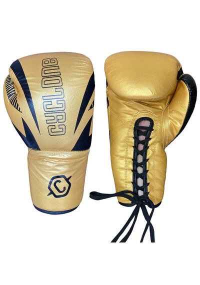 Cyclone Legion Hakiki Deri Bağcıklı Boks Ve Kick Boks Eldiveni Altın