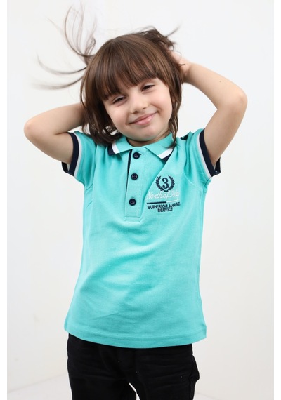Toontoy Kids Toontoy Erkek Çocuk Baskılı Polo Yaka Düğmeli Kısa Kollu Tişört Su Yeşili Toontoy Kids Toontoy Erkek Çocuk Baskılı Polo Yaka Düğmeli Kısa Kollu Tişört Su Yeşili