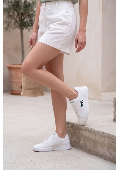 Classic-ıcon Beyaz Deri Görünümlü Yeşil Amblemli Günlük Kadın Sneaker - Rahat Tabanlı Minimalist... Classic-ıcon Beyaz Deri Görünümlü Yeşil Amblemli Günlük Kadın Sneaker - Rahat Tabanlı Minimalist...