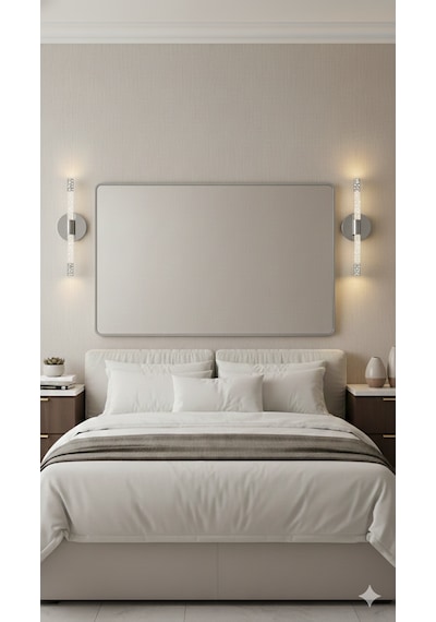 Bhbackhome Bubbleflux Şık Tasarım Modern Ledli Aplik 40 Cm Pilli Gümüş