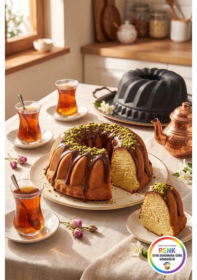 Kolay Çıkan Silikon Kek Kalıbı Yapışmaz Klasik Taç Kek Kalıbı 24 Cm Çok  Renkli