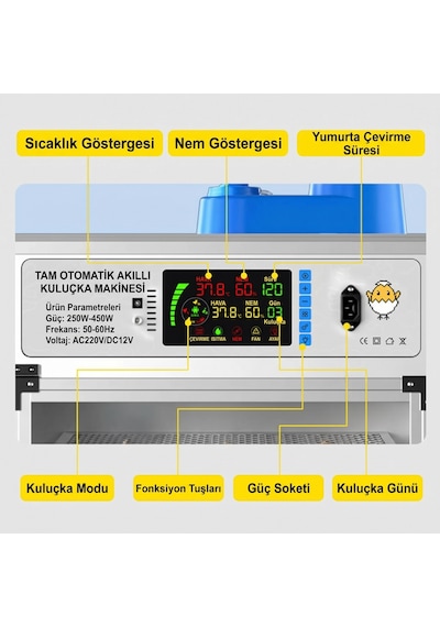 My280 Kapasiteli Profesyonel Tam Otomatik Kuluçka Makinesi Çift Nem Kontrol Sistemi, Otomatik Su Tamamlama Ve Çevirme Lisinya