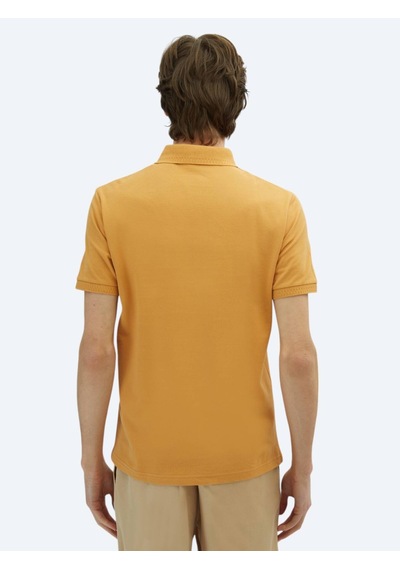 Kip Safran Düz Polo Yaka %100 Pamuk T-shirt Safran