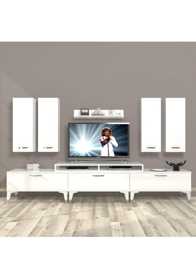 Decoraktiv Ekoflex 8d Slm Silver Tv Ünitesi Tv Sehpası Beyaz