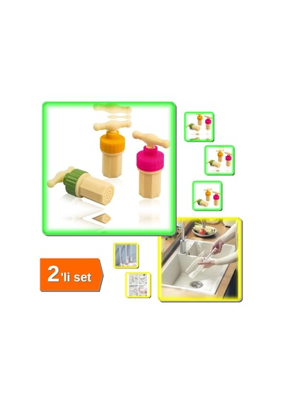 1 Adet Plastik Sarımsak Ezici + 1 Adet Kavanoz Ve Biberon Silikon Yıkama Fırçası - 2li Set P6v8m3 Pl Diğer