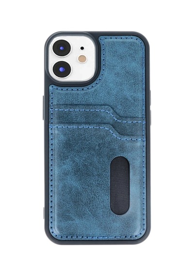 Apple Apple Uyumlu iPhone 11 Kılıf Sara Kartvizitli Deri Kılıf - Lacivert 0.2M-Çok Renkli