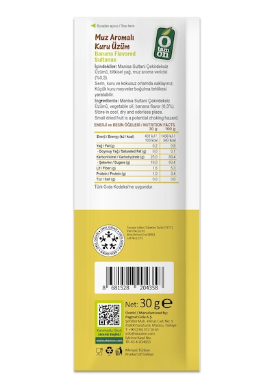 Muz Aromalı Üzüm 18x30g Diğer