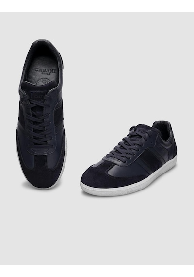 Cabani %100 Hakiki Deri Lacivert Bağcıklı Erkek Sneaker Lacivert