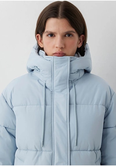 Mavi Kapüşonlu Regular Fit Şişme Mavi Kadın Mont 1110862-70803