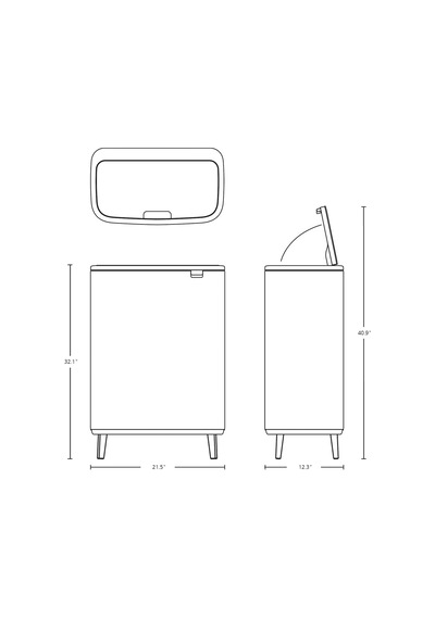 Bo Touch Çöp Kutusu Hi Recycling 2 X 30l, Çelik Mat Parmak İzlerine Karşı
