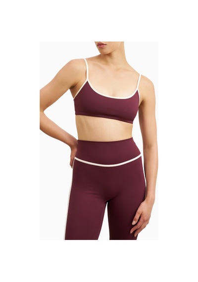 Because Of Alice Base Contrast Trim Cami Bra Tamamlayıcı Spor Sütyeni Bordo
