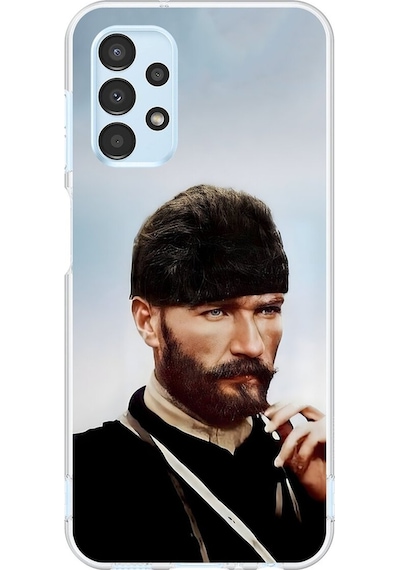 Samsung Galaxy A13 Uyumlu Şeffaf Kılıf Atatürk 2 Tasarımlı